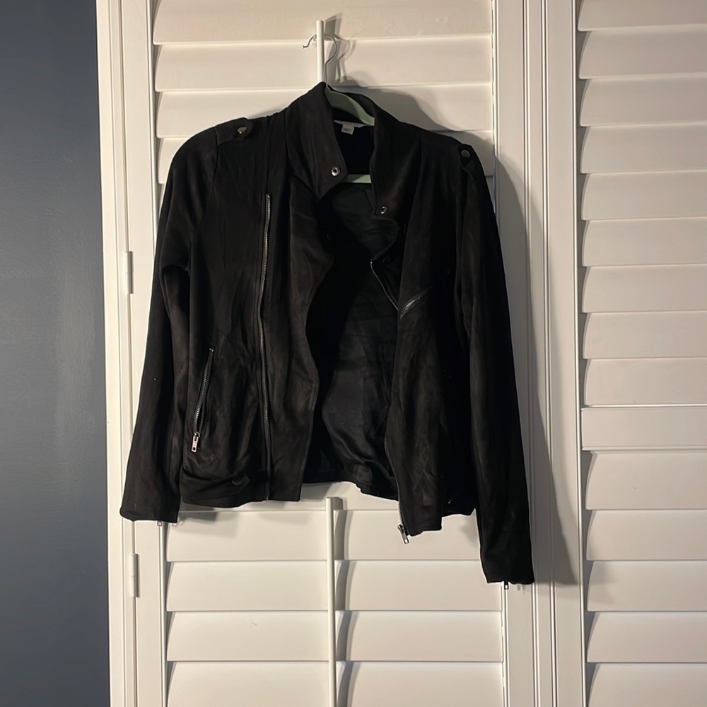 FAUX SUEDE MOTO JACKET